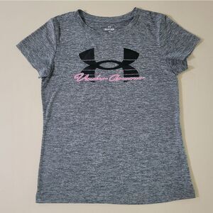 Under Armour Women's Black Marled Graphic Short Sleeve Tee